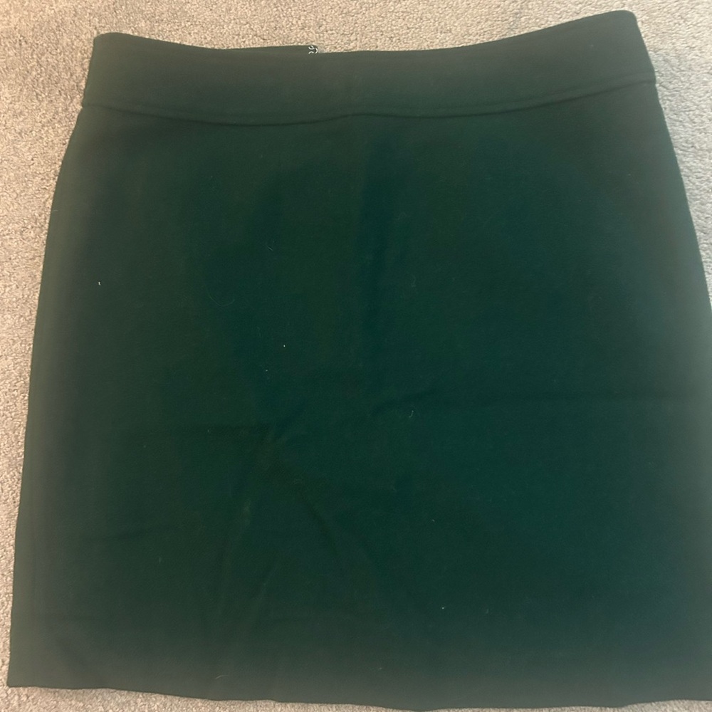 JCrew Factory Solid Green A Line Skirt, size 8
